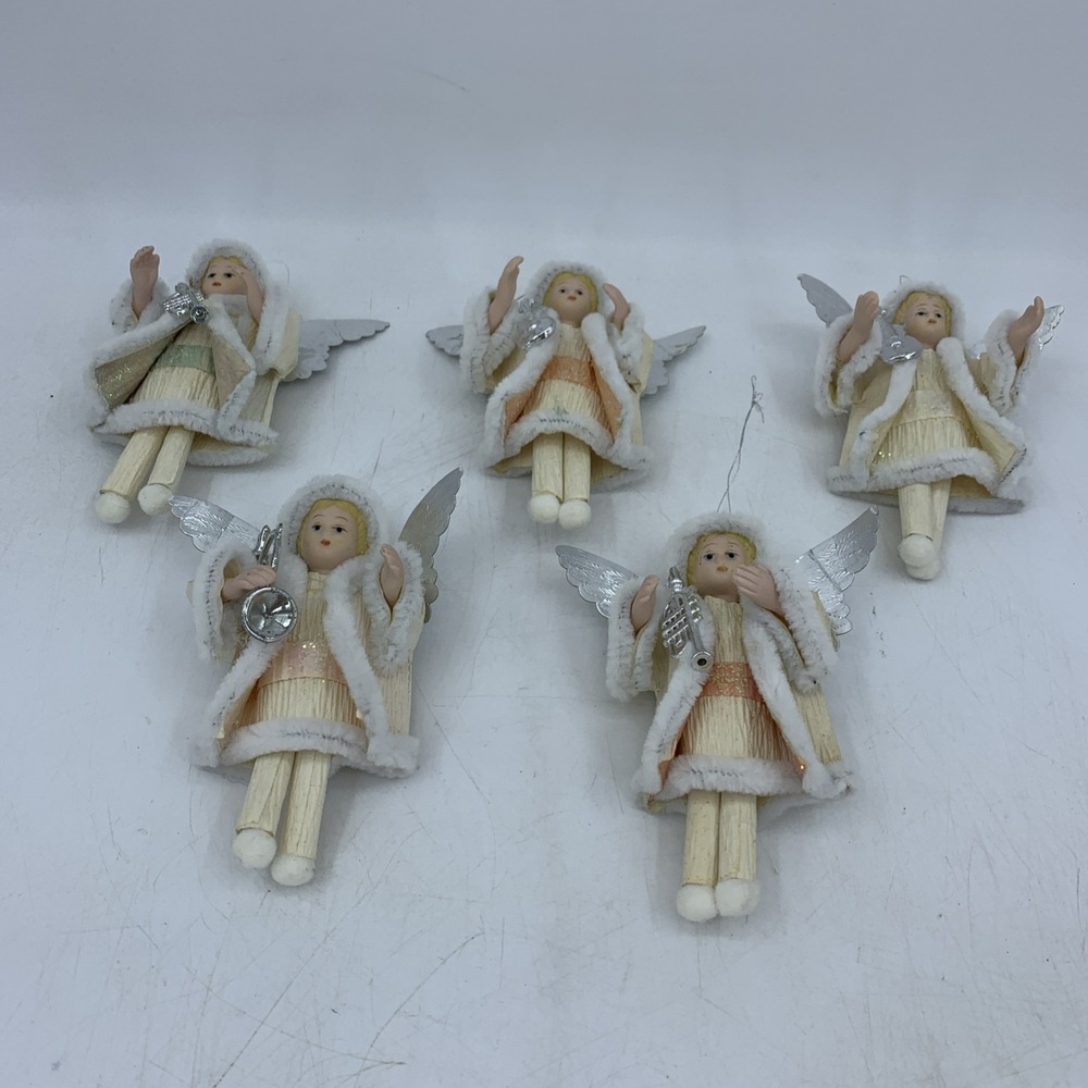 Vintage Christmas Holiday Ornaments Musical Angels Paper Victorian Cottagecore 5